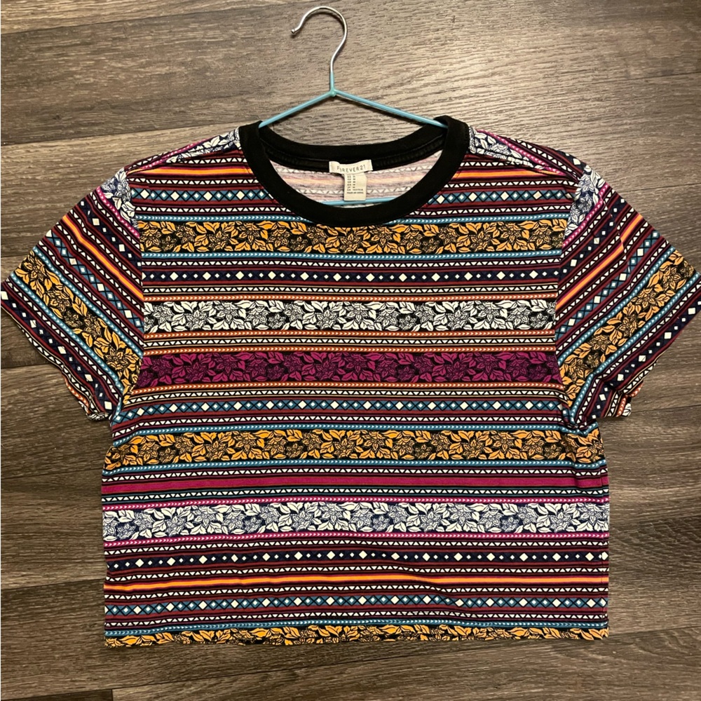 Forever 21 - Colorful Striped Short Sleeve Top